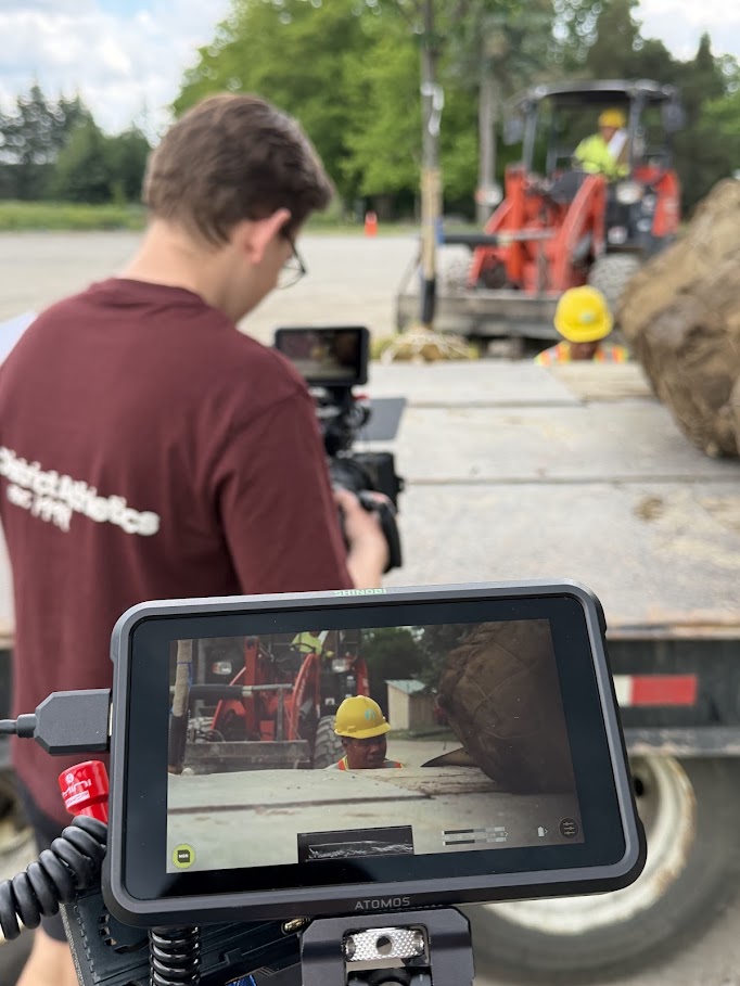 BYNIC filming a construction crew on site