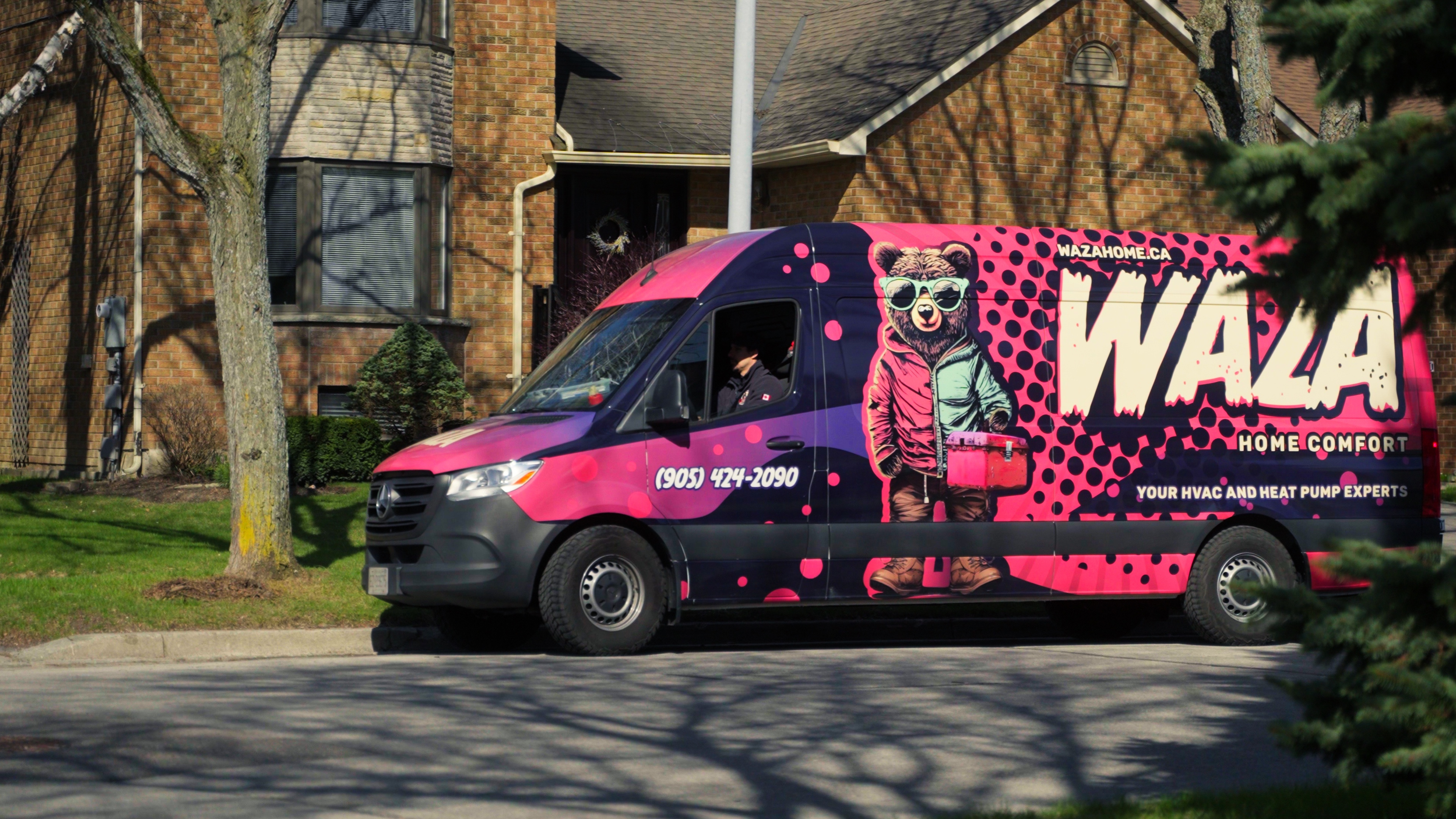 The WAZA Home Comfort crew arriving at a customer's home